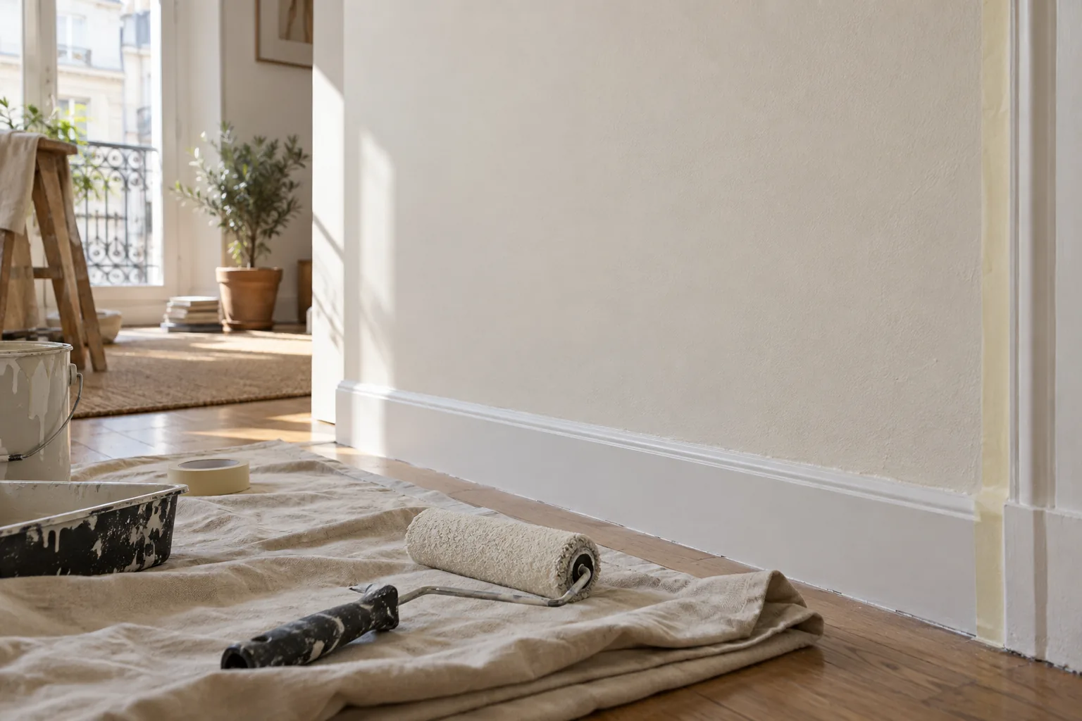 Detalle de pintura en una vivienda